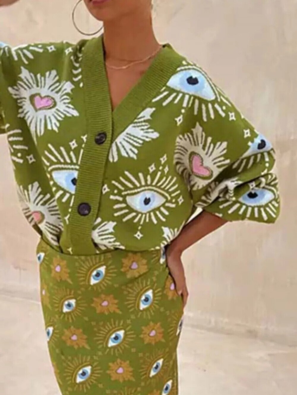 Button-Down Dropped Shoulder Cardigan - Picture 2 of 6